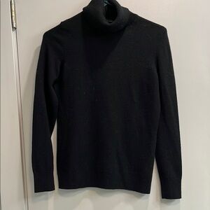 Talbots Black Turtleneck Sweater Cowl Neck